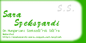 sara szekszardi business card